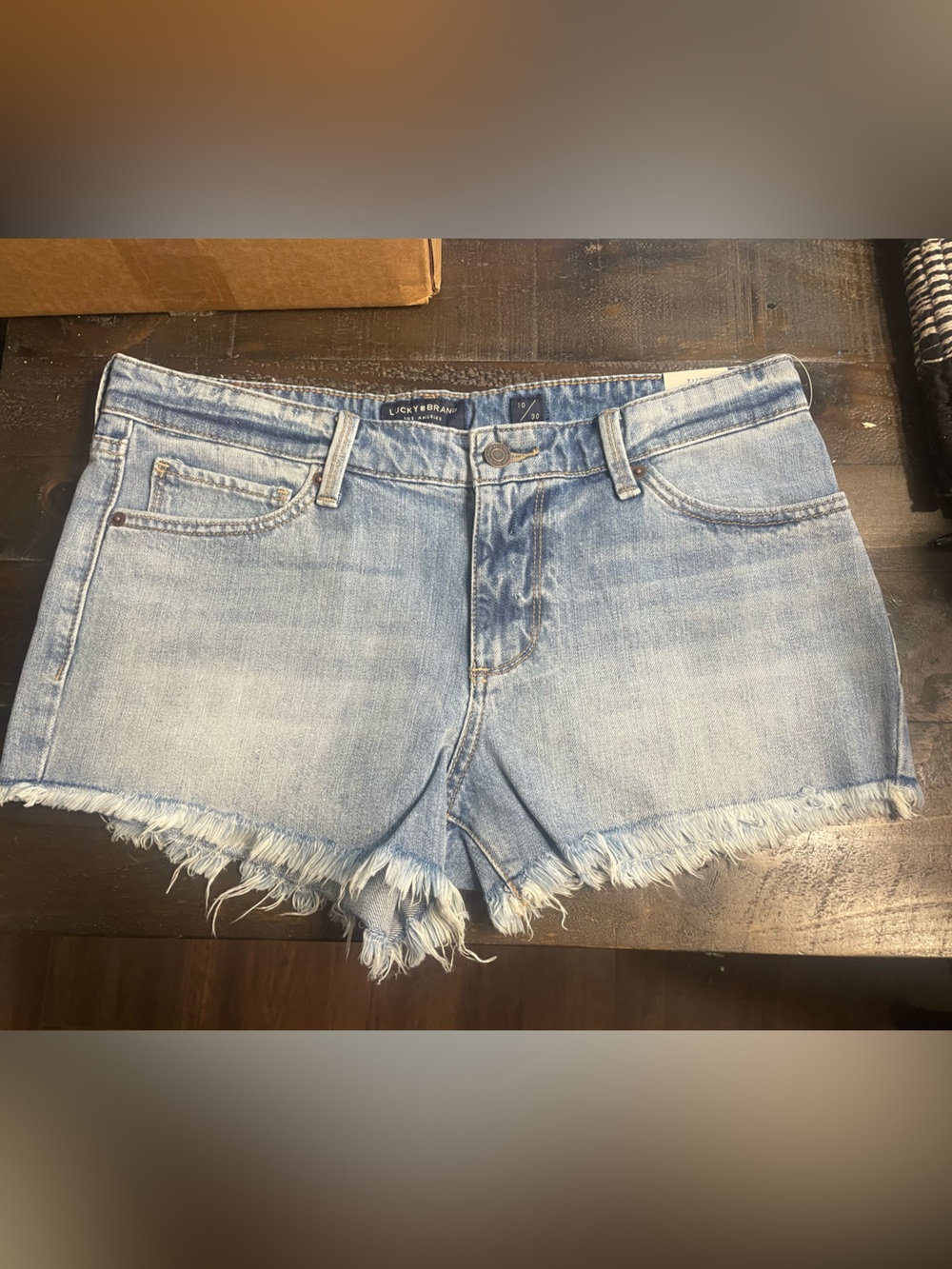Lucky Brand Light Blue Frayed Hem Denim Shorts
